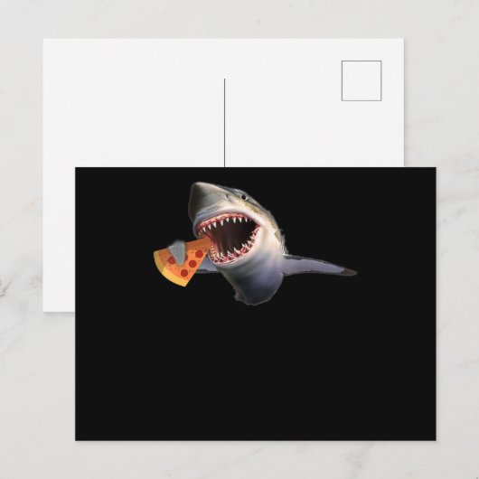 Shark Eating Pizza | Shark Lovers Funny Kinder Gif Briefkaart (Voorkant / Achterkant)