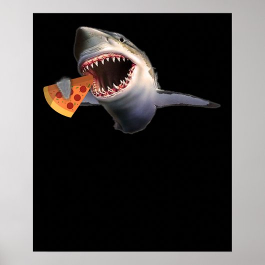 Shark Eating Pizza | Shark Lovers Funny Kinder Gif Poster (Voorkant)