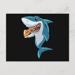 Shark Eating Pizza Shark Lovers Pizza Lovers Aankondigingskaart