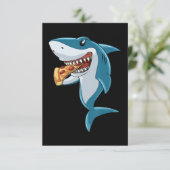 Shark Eating Pizza Shark Lovers Pizza Lovers Bedankkaart (Staand voorkant)