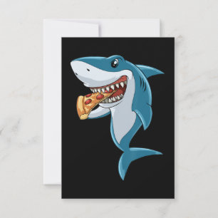 Shark Eating Pizza Shark Lovers Pizza Lovers Bedankkaart