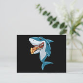 Shark Eating Pizza Shark Lovers Pizza Lovers Briefkaart (Staand voorkant)