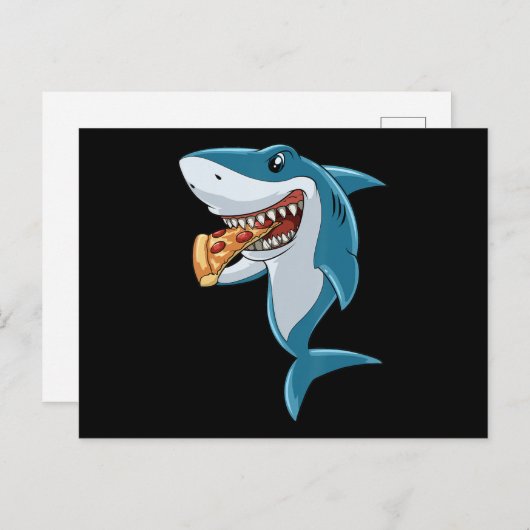 Shark Eating Pizza Shark Lovers Pizza Lovers Briefkaart (Voorkant / Achterkant)