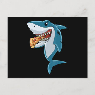 Shark Eating Pizza Shark Lovers Pizza Lovers Briefkaart