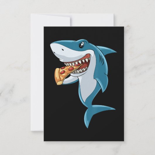 Shark Eating Pizza Shark Lovers Pizza Lovers RSVP Kaartje (Voorkant)