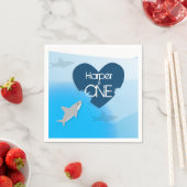 Shark Eerste Verjaardag Party Papieren servetten (Insitu)