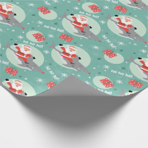 Shark en Santa Cadeaupapier