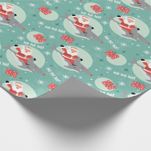 Shark en Santa Cadeaupapier (Hoek)