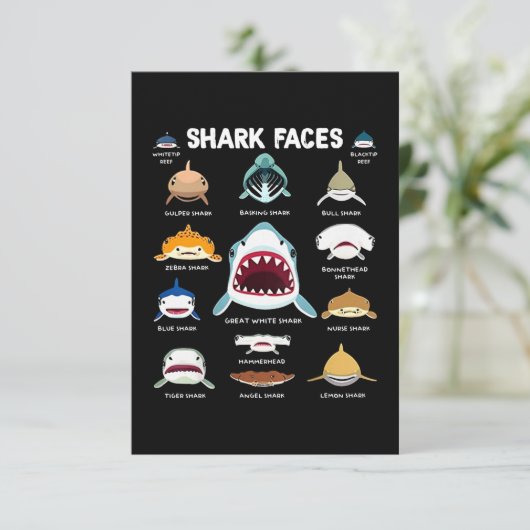 Shark Faces Sharkaholic Kaart (Staand voorkant)
