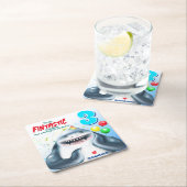 Shark Fantastic Kids Verjaardag Kartonnen Onderzetters (Insitu)