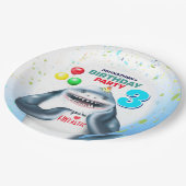 Shark Fantastic Kids Verjaardag Papieren Bordje (Gekanteld)