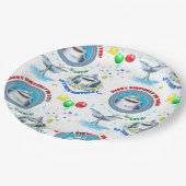 Shark Fantastic Pool Party Kids Verjaardag Papieren Bordje (Gekanteld)