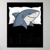 Shark Favorite Sleepshirt Sleeng Pajamas Boys Girl Poster (Voorkant)