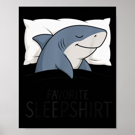 Shark Favorite Sleepshirt Sleeng Pajamas Boys Girl Poster (Voorkant)
