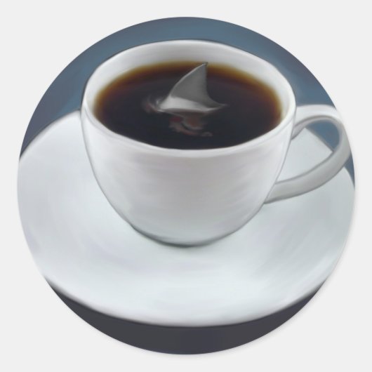 Shark Fin Coffee Sticker (Voorkant)
