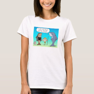 Shark Fin en Ray White T-Shirt