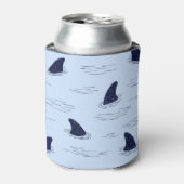 Shark Fin Ocean Pattern Blikjeskoeler (Blikje Voorkant)