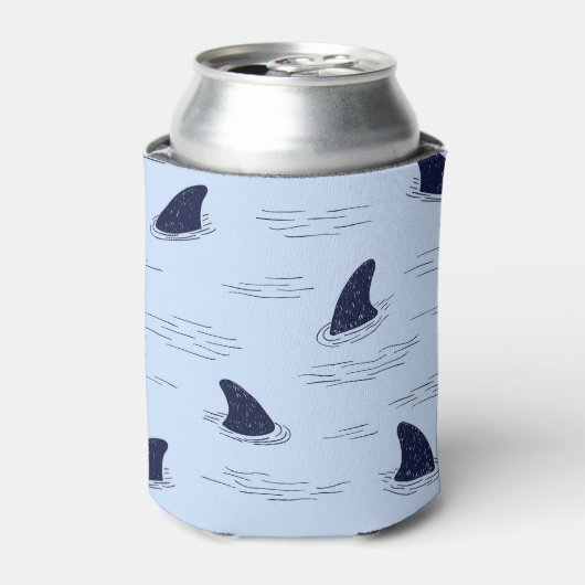 Shark Fin Ocean Pattern Blikjeskoeler (Blikje Voorkant)