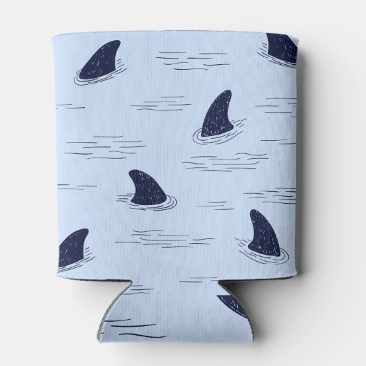 Shark Fin Ocean Pattern Blikjeskoeler (Achterkant)