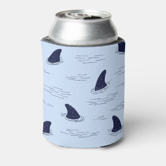 Shark Fin Ocean Pattern Blikjeskoeler (Blikje Achterkant)