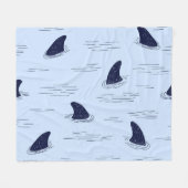 Shark Fin Ocean Pattern Fleece Deken (Voorkant (Horizontaal))
