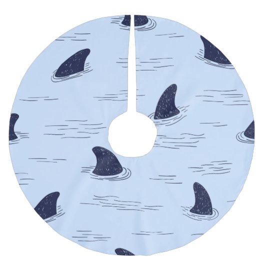 Shark Fin Ocean Pattern Kerstboom Rok (Voorkant)