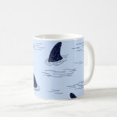 Shark Fin Ocean Pattern Koffiemok (Voorkant rechts)