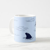 Shark Fin Ocean Pattern Koffiemok (Voorkant links)