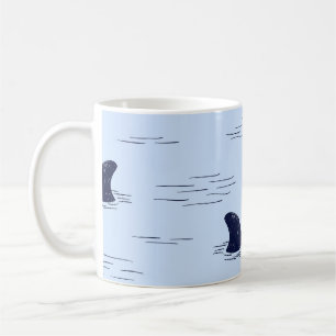 Shark Fin Ocean Pattern Koffiemok