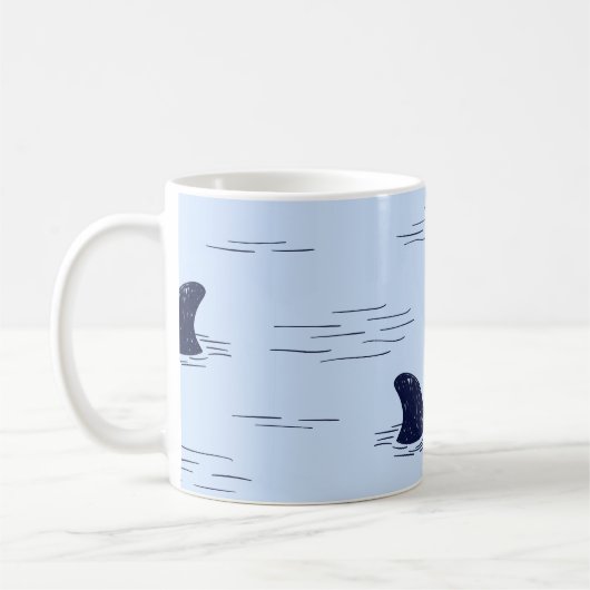 Shark Fin Ocean Pattern Koffiemok (Links)
