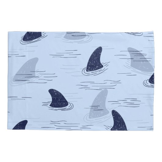Shark Fin Ocean Pattern Kussensloop (Achterkant)