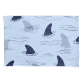 Shark Fin Ocean Pattern Kussensloop (Voorkant)