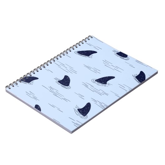 Shark Fin Ocean Pattern Notitieboek (Linkerzijde)