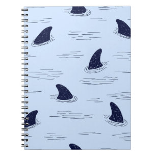 Shark Fin Ocean Pattern Notitieboek