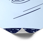 Shark Fin Ocean Pattern Poster (Hoek)