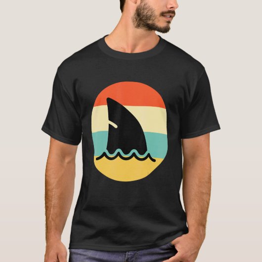 Shark Fin Retro Style Shark T-shirt (Voorkant)