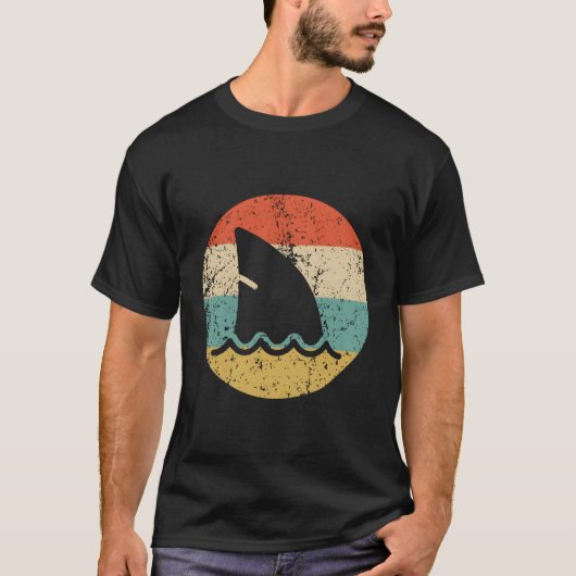 Shark Fin Retro Style Shark T-shirt (Voorkant)
