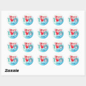 Shark Fintastic Second Birthday Ronde Sticker (Vel)
