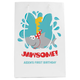 Shark First Birthday Gift Bag Medium Cadeauzakje