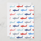 shark first verjaardagsuitnodiging kaart (Achterkant)