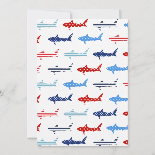 shark first verjaardagsuitnodiging kaart (Achterkant)