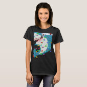 Shark Fish   Christmas Lights Santa Shark Xmas T-shirt (Voorkant volledig)