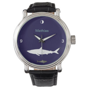 Shark Fish Hour gepersonaliseerd Horloge