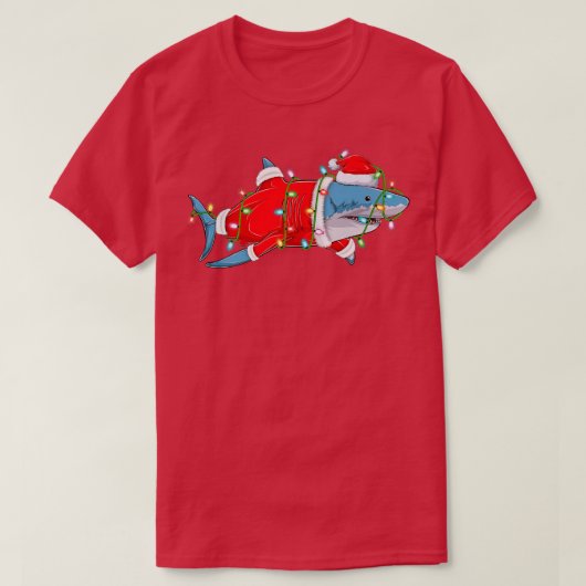 Shark Fish Lover kerstlampjes Santa Merry Shar T-shirt (Design voorkant)