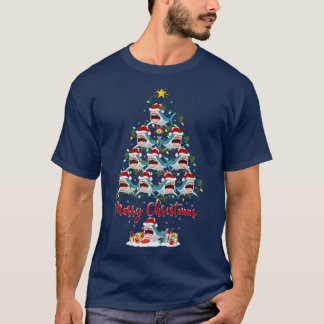 Shark Fish Lover Xmas Matching Santa Shark Christm T-shirt