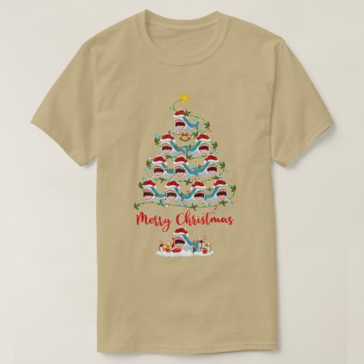 Shark Fish Lover Xmas Matching Santa Shark Christm T-shirt (Design voorkant)
