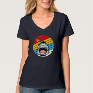 Shark Fish Pizza Retro Pizzeria Pizza Chef T-shirt