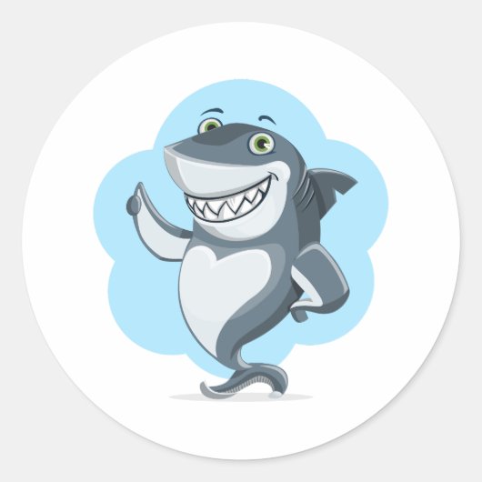 Shark Fish Swim Home Personaliseer Destiny's Ronde Sticker (Voorkant)