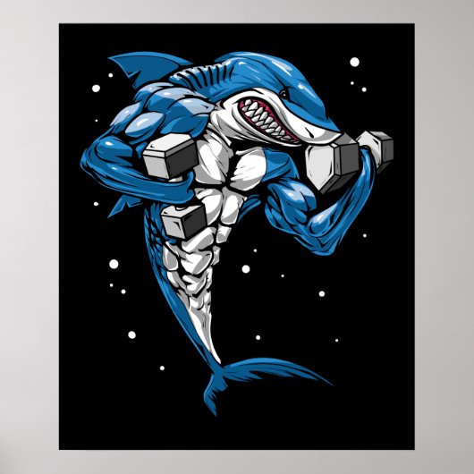 Shark Fitness Gewichtstilling Poster (Voorkant)