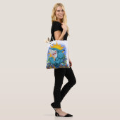 Shark Flexing Muscles Zee Life and Sunshine Style Tote Bag (Op model)